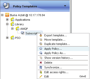 Apply Subscription Policy Template