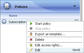 Edit Subscription Policy