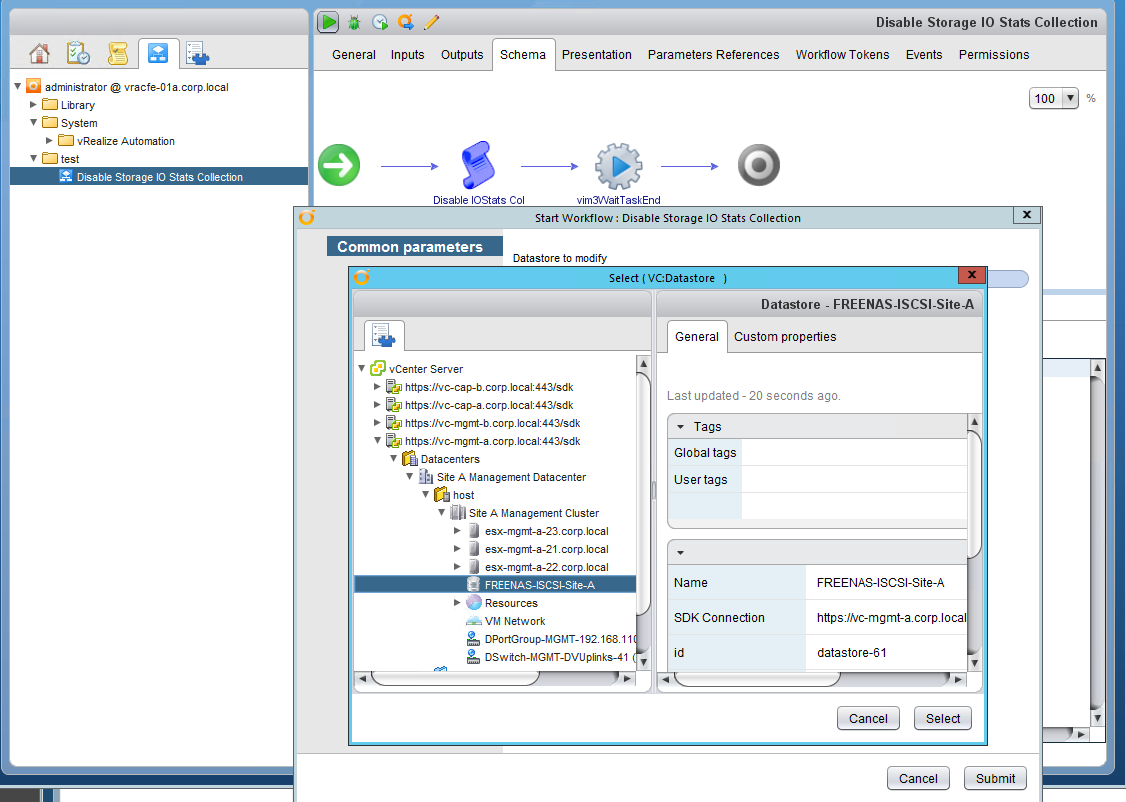 Test the Disable IOStats Collection Workflow