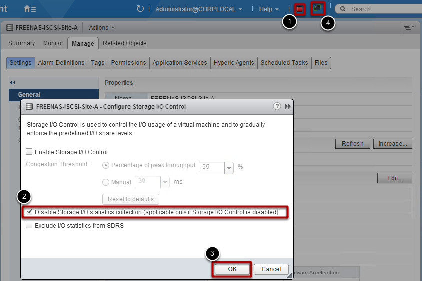 vSphere Web Client - Adjust Desired Settings