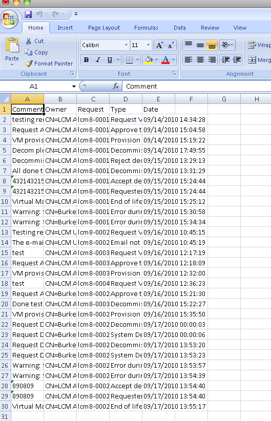 Raw XML Report in Excel