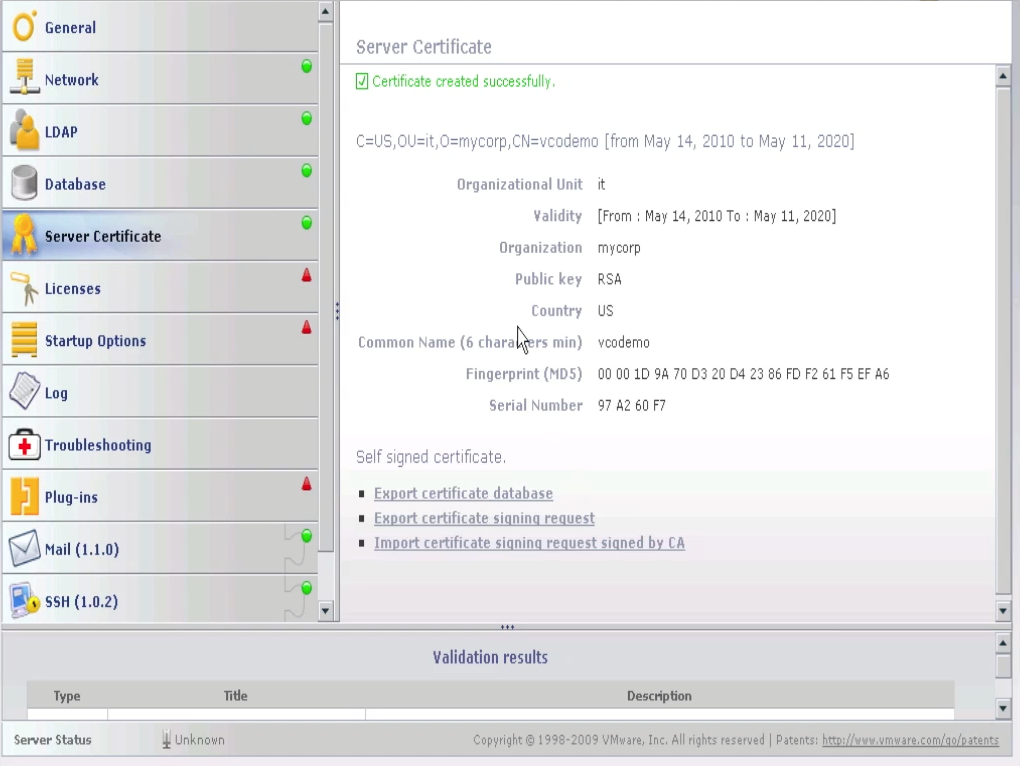 vCO Certificate 11