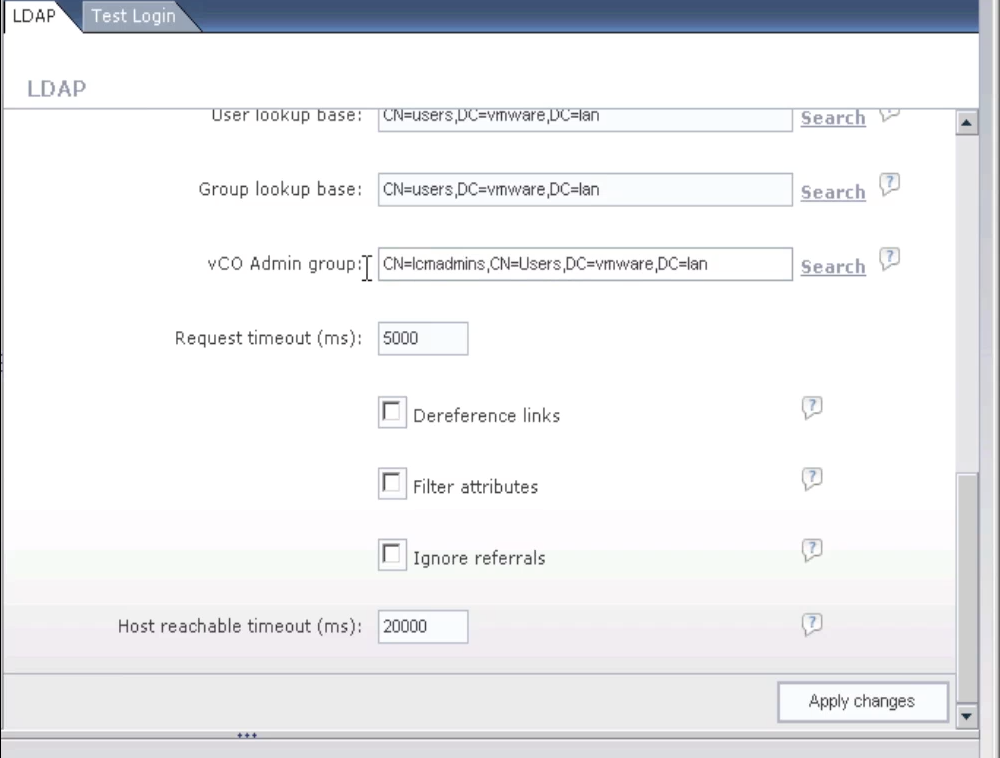 vCO LDAP Configuration 5