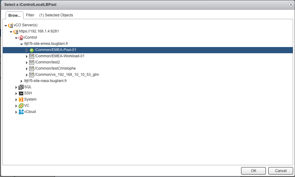 Image: vSphere Web Client Pool selection