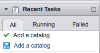 Image: vSphere Web Client Recent Tasks include workflows